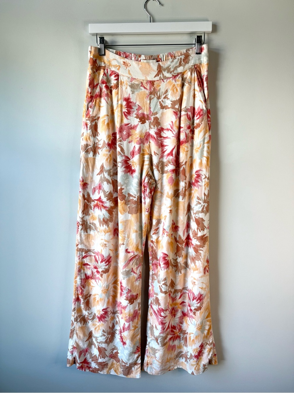 Abercrombie & Fitch Floral Linen Blend Wide Leg Pants M - Picture 3 of 9
